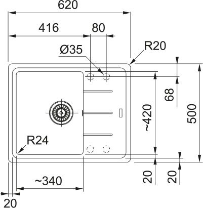 Кухонна мийка Franke Basis з фраграніту 114.0565.090