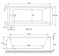 Ванна акриловая Volle Solo 160x70 1210.001670