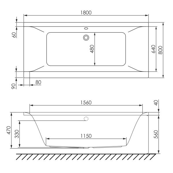 Ванна акрилова Volle Solo 180x80 1210.007507