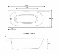 Ванна акрилова Volle Aiva 150x70 1229.001570
