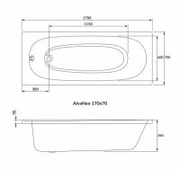 Ванна акрилова Volle Aiva 170x70 1229.001770