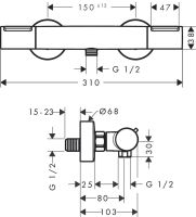 Смеситель для душа Hansgrohe Ecostat Element черный матовый 13346670
