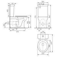 Унитаз напольный Volle BRAVO Rimless 1350.002034 с бачком и сиденьем Slow-closing
