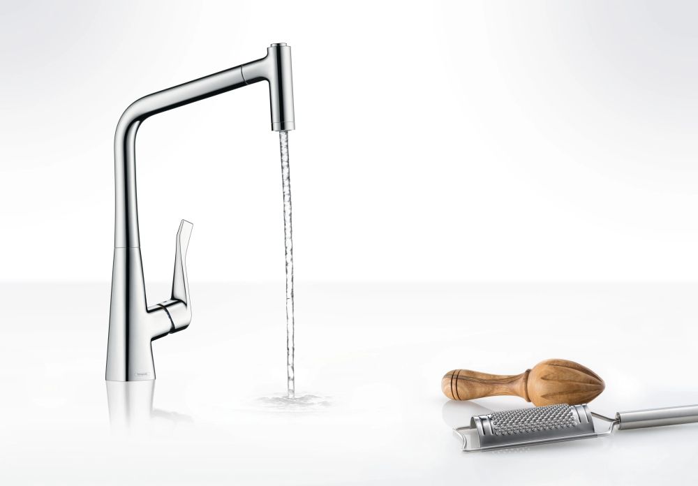 Змішувач для кухні Hansgrohe Metris хром 14820000 з висувною лійкою
