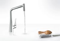 Змішувач для кухні Hansgrohe Metris сталь 14820800 з висувною лійкою