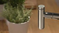 Змішувач для кухні Hansgrohe Metris сталь 14820800 з висувною лійкою