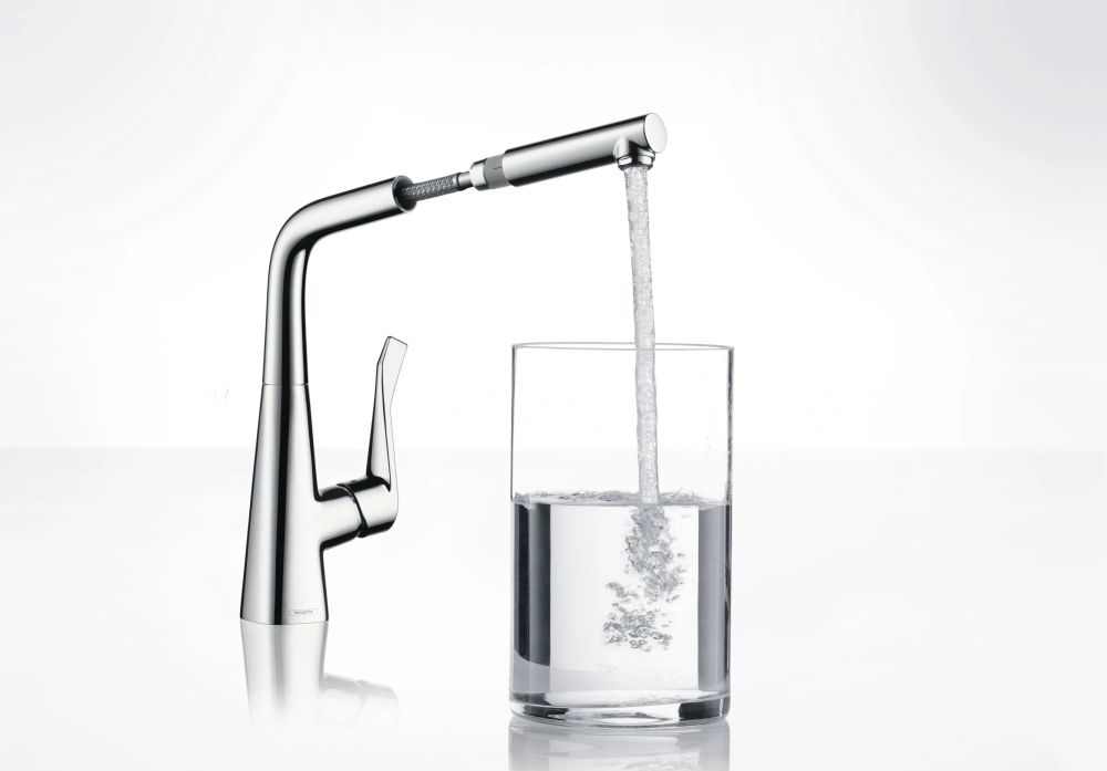 Змішувач для кухні Hansgrohe Metris хром 14821000 з висувною лійкою
