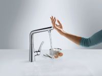 Змішувач для кухні Hansgrohe Metris хром 14821000 з висувною лійкою