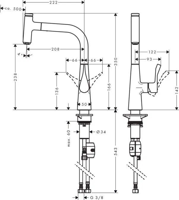 Змішувач для кухні Hansgrohe Metris Select хром 14857000