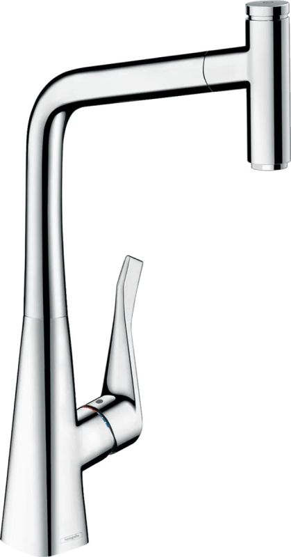 Змішувач для кухні Hansgrohe Metris Select хром 14884000 з висувною лійкою