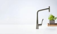 Змішувач для кухні Hansgrohe Metris Select сталь 14884800 з висувною лійкою