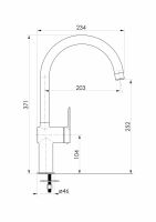Смеситель для кухни Volle LIBRA черный матовый 1521.110104