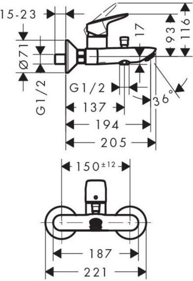 Набір змішувачів Hansgrohe Logis 3 в 1 хром 71400112
