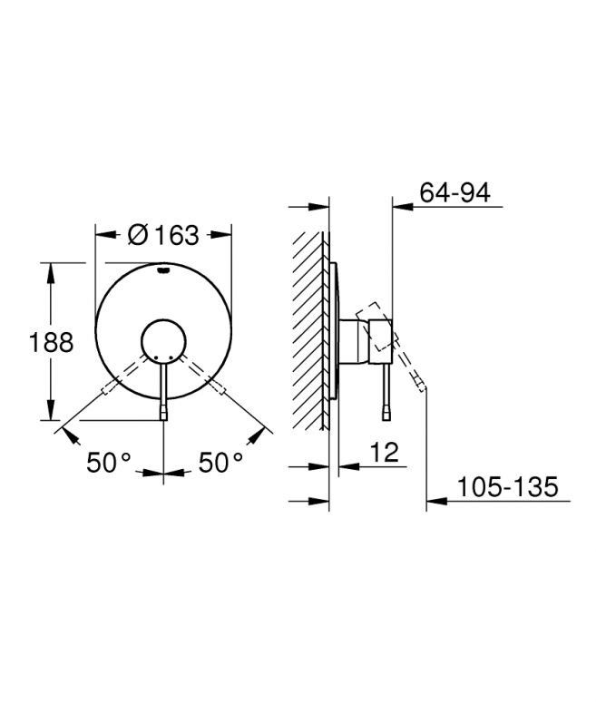 Змішувач прихованого монтажу Grohe Essence теплий захід сонця матовий 19286DL1