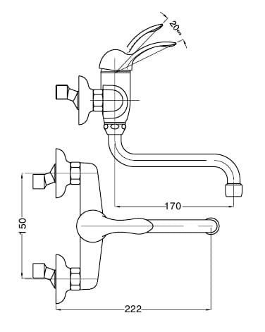 Змішувач для кухні Bugnatese Lem золото LEMDO1940