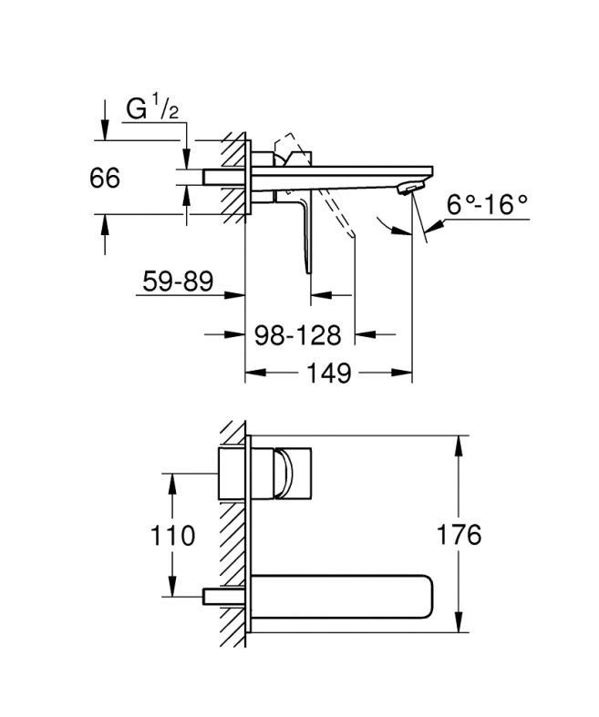 Змішувач для раковини Grohe Lineare графіт темний матовий 19409AL1