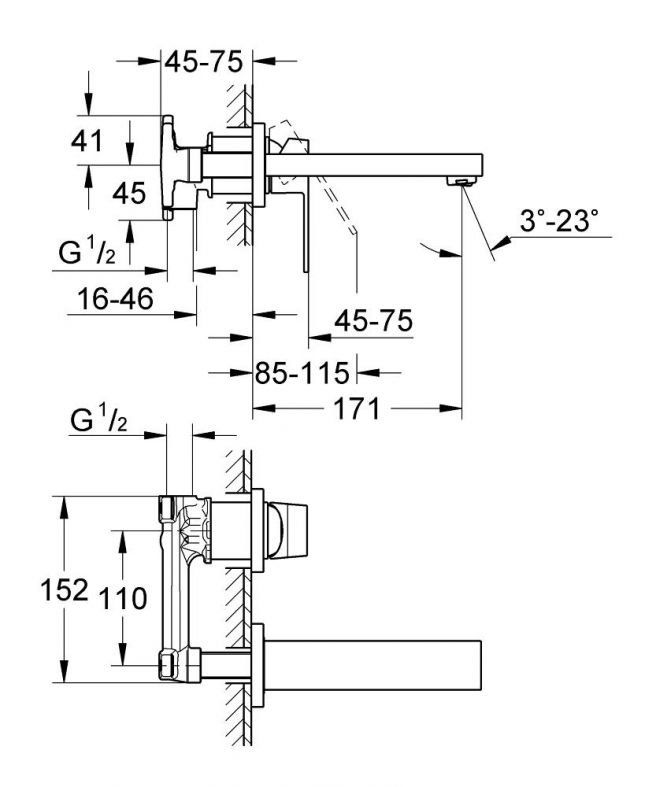 Змішувач для раковини Grohe Eurocube хром 19895000