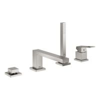 Змішувач на борт ванни Grohe Eurocube суперсталь 19897DC1 з душовим гарнітуром