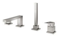 Змішувач на борт ванни Grohe Eurocube суперсталь 19897DC1 з душовим гарнітуром