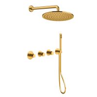 Душова система прихованого монтажу Paffoni Shower медове золото KITMDE000CR300