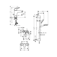 Набір змішувачів Hansgrohe Logis 3 в 1 хром 20200007