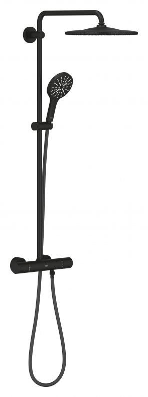 Душевая система с термостатом Grohe Rainshower SmartActive фантомный черный 22119KF0