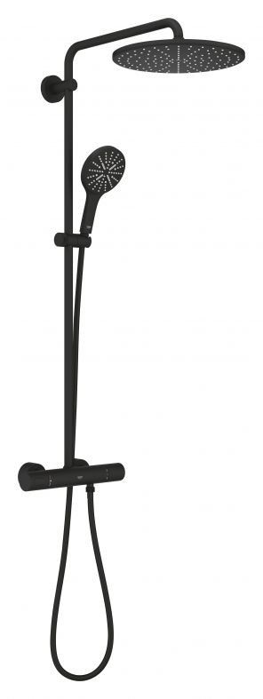Душевая система с термостатом Grohe Rainshower SmartActive фантомный черный 22119KF0