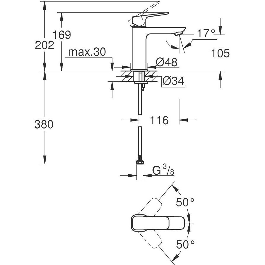 Набір змішувачів Grohe Cubeo 3 в 1 хром UA125246M