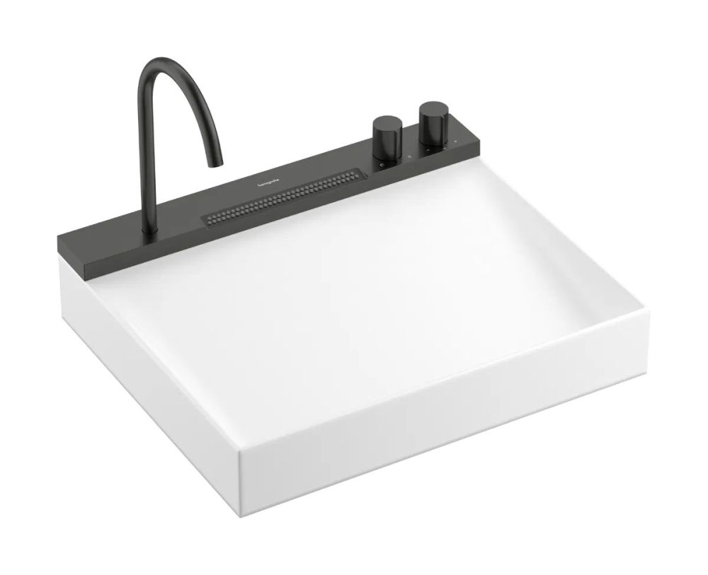 Раковина подвесная Hansgrohe Avalegra 58 см белый матовый/черный матовый хром 22472340