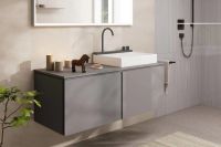 Раковина подвесная Hansgrohe Avalegra 58 см белый матовый/черный матовый хром 22472340
