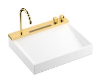 Раковина підвісна Hansgrohe Avalegra 58 см білий матовий/золото 22472990