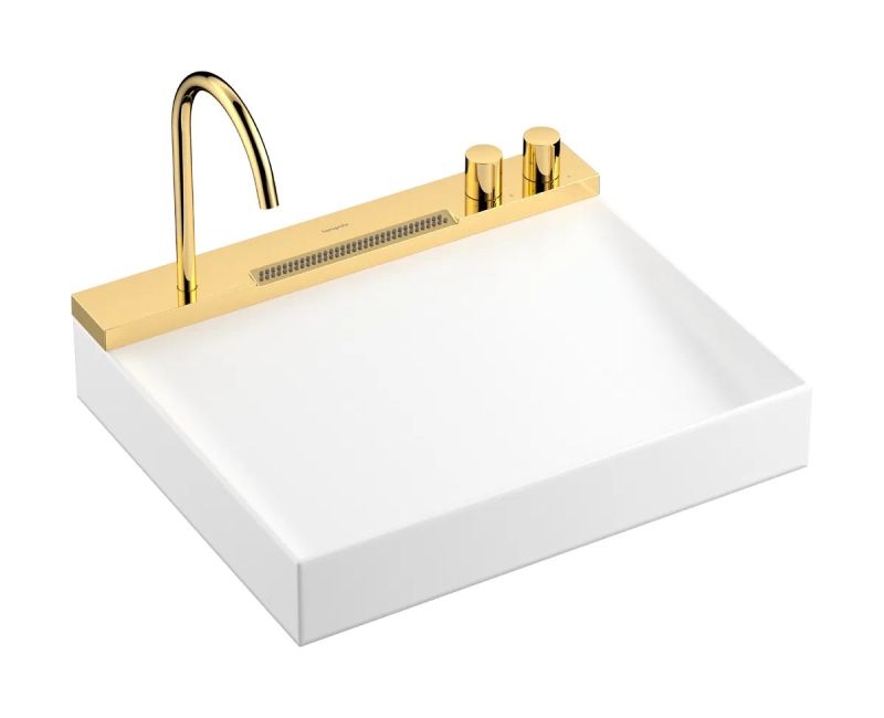 Раковина підвісна Hansgrohe Avalegra 58 см білий матовий/золото 22472990