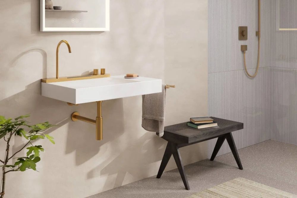 Раковина підвісна Hansgrohe Avalegra 78 см білий матовий/бронза 22473140