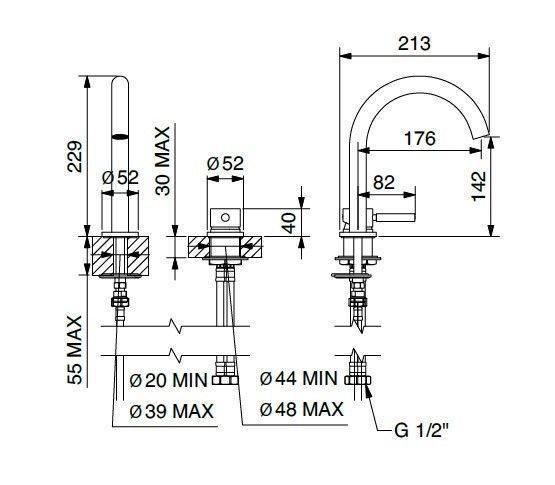 Смеситель для раковины Bugnatese Kobuk матовая бронза KOBBO2289