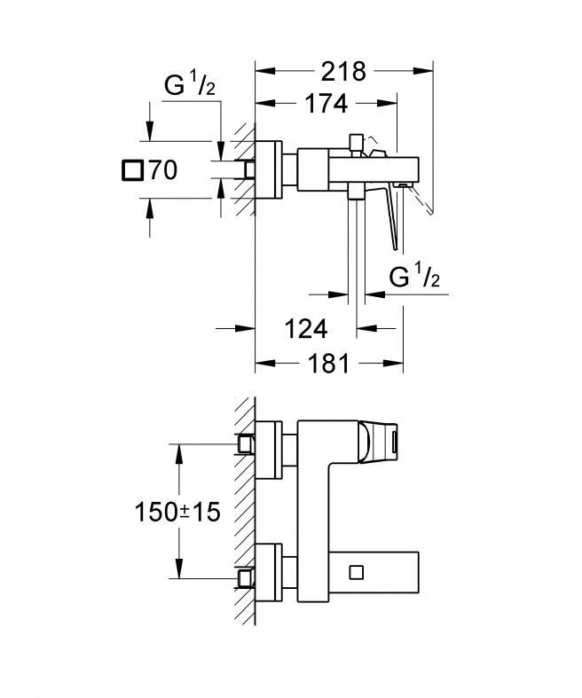 Змішувач для ванни Grohe Eurocube хром 23140000