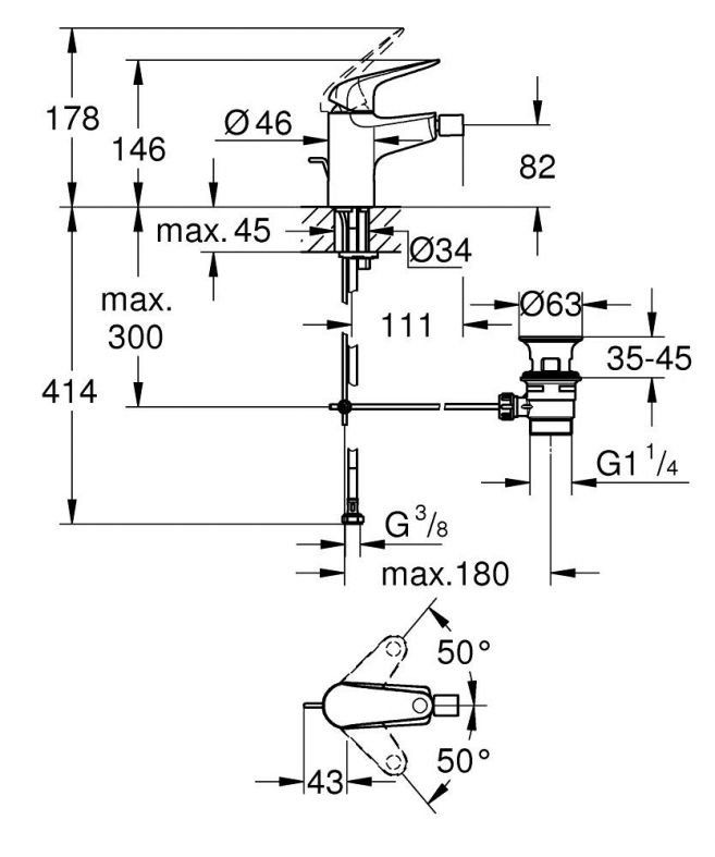 Змішувач для біде Grohe Euroeco New хром 23263001