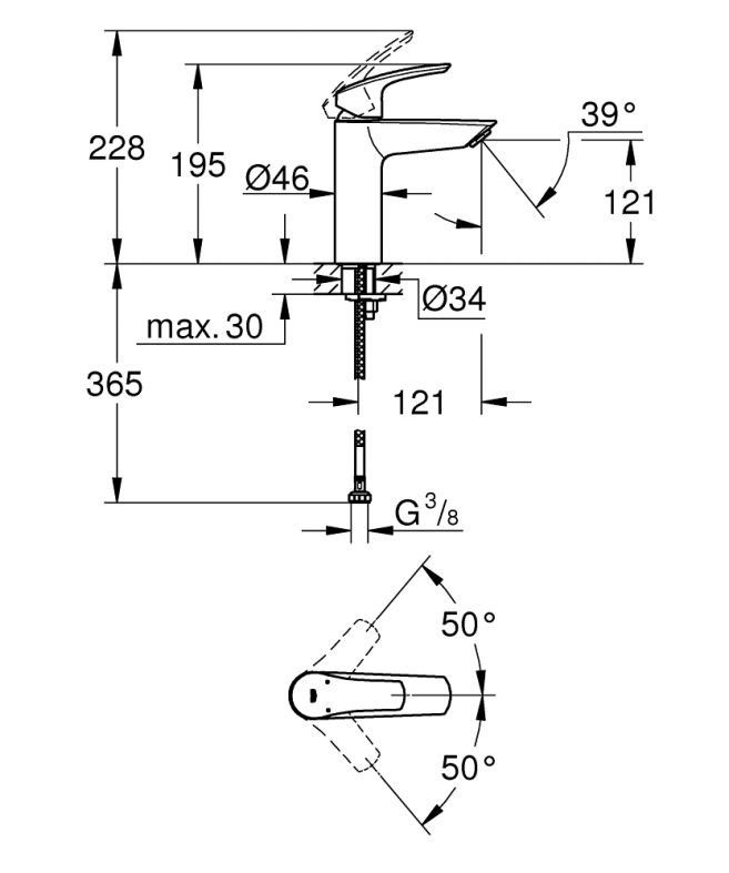 Змішувач для раковини Grohe Eurosmart New хром 23324003