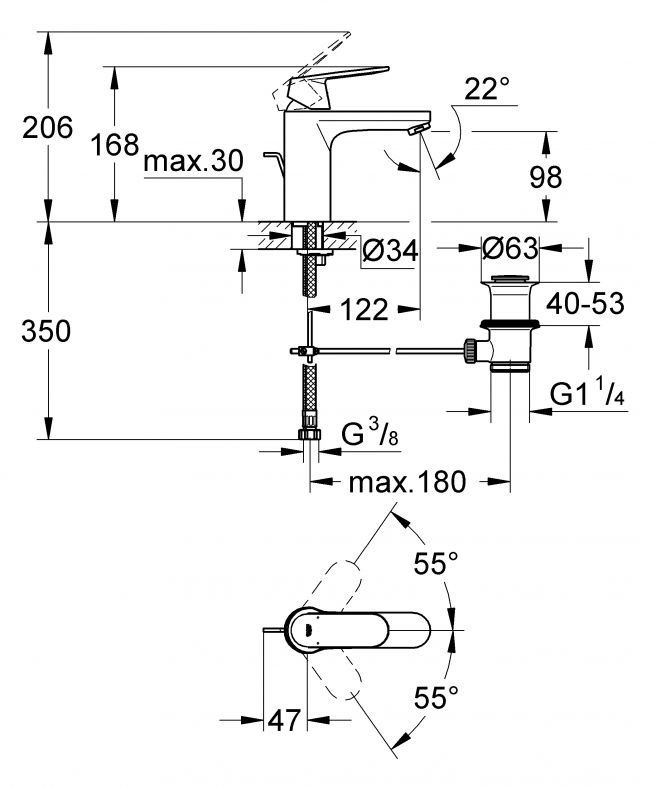 Змішувач для раковини Grohe Eurosmart Cosmopolitan хром 23325000