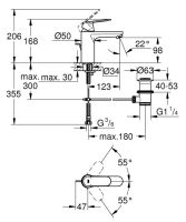 Змішувач для раковини Grohe Eurosmart Cosmopolitan чорний хром 23325KW0