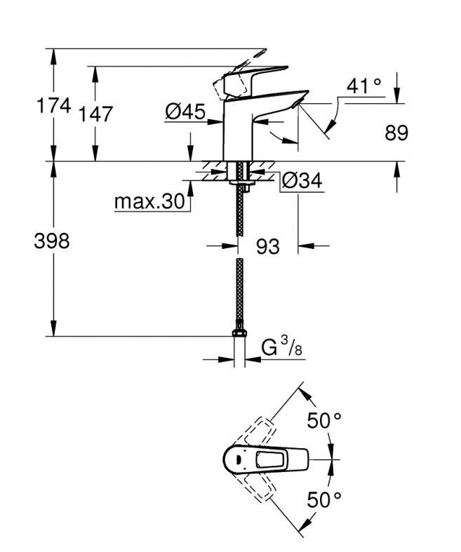 Змішувач для раковини Grohe BauLoop хром 23337001