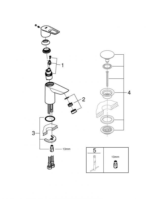 Змішувач для раковини Grohe BauLoop хром 23337001
