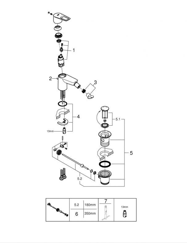 Змішувач для біде Grohe BauLoop хром 23338001
