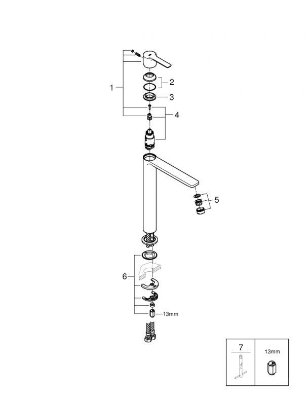 Змішувач для раковини Grohe Lineare хром 23405001