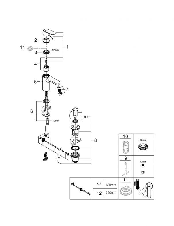 Змішувач для раковини Grohe Get хром 23454000