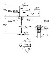 Змішувач для раковини Grohe Start чорний матовий 235502432