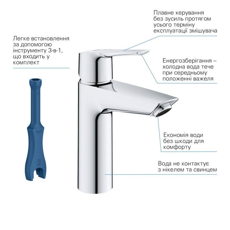Смеситель для раковины Grohe Start хром 23746002