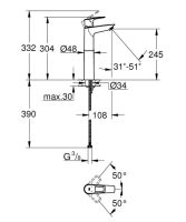 Змішувач для раковини Grohe BauLoop хром 23764001