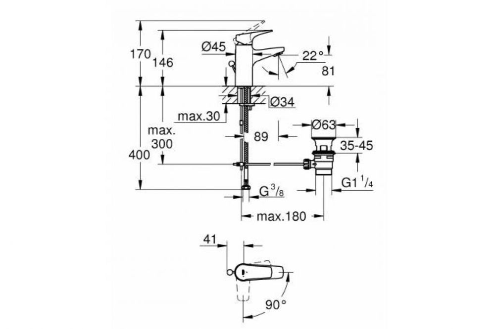 Змішувач для раковини Grohe Start Flow хром 23769000