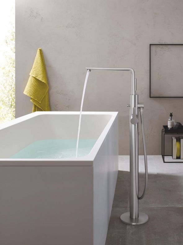 Смеситель для ванны Grohe Lineare суперсталь 23792DC1 на пол