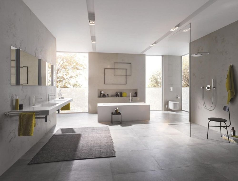 Смеситель для ванны Grohe Lineare суперсталь 23792DC1 на пол